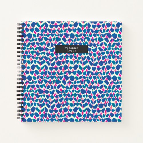 Boho Pink and Blue Brushstroke Notebook
