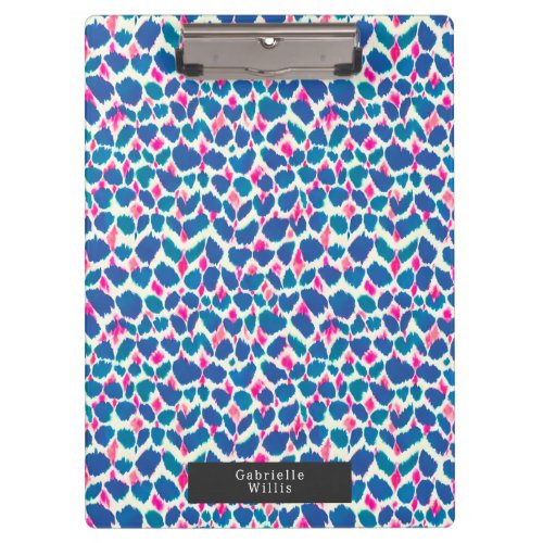 Boho Pink and Blue Brushstrokes Clipboard