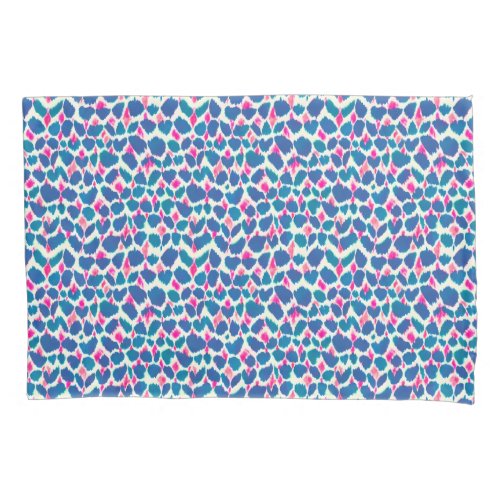Boho Pink and Blue Brushstrokes Pillow Case