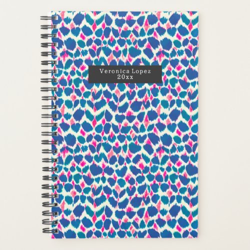 Boho Pink and Blue Brushstrokes Planner