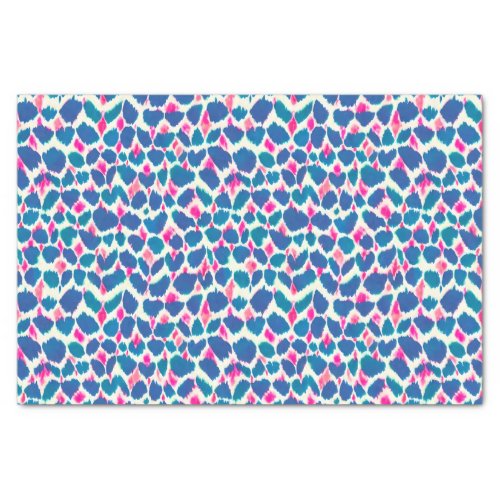 Boho Pink and Blue Brushstrokes Tissue Paper