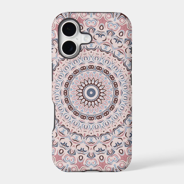 Boho Pink and Blue Mandala Pattern Case-Mate iPhone Case (Back)