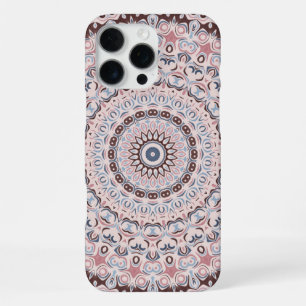 Boho Pink and Blue Mandala Pattern iPhone 16 Pro Max Case