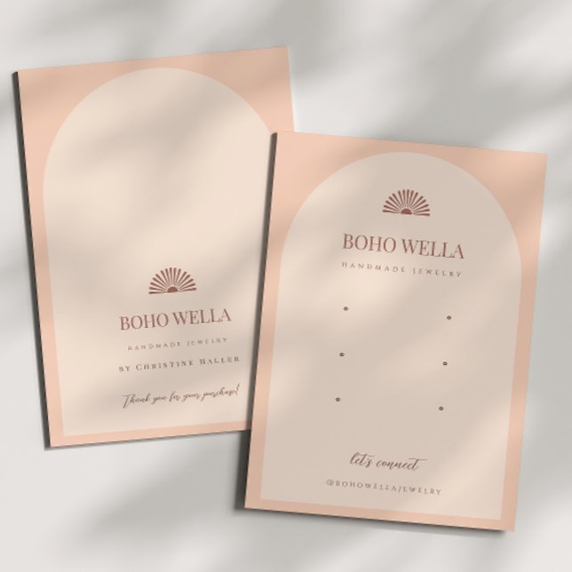 Boho Pink Arch Earring Display Card with Logo (Creator Uploaded)