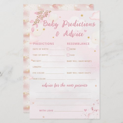 Boho Pink Baby Shower Baby Prediction and Advice