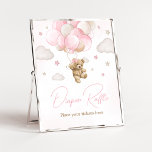 Boho Pink Bear Balloon Baby Shower Diaper Raffle Poster<br><div class="desc">Make your event special with this Bearly Wait Baby Shower with our cute and lovely printable Diaper Raffle Sign featuring adorable Girl Bear Baby Shower theme. Download,  personalize,  and create lasting memories with this perfect touch for your joyous celebration!

BS599</div>