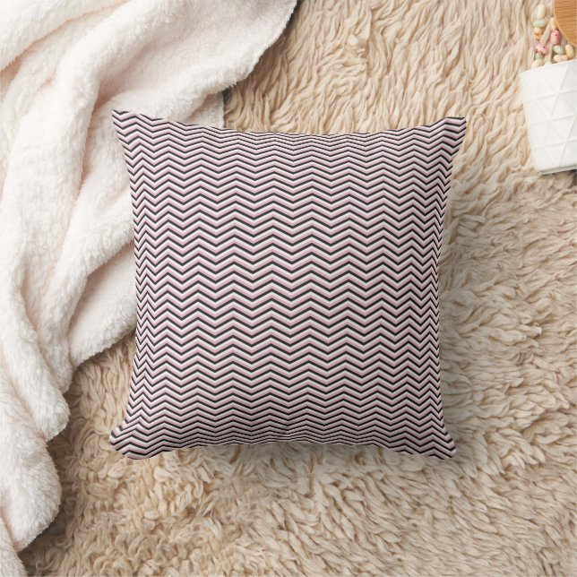 Boho Pink & Black Throw Pillow (Blanket)