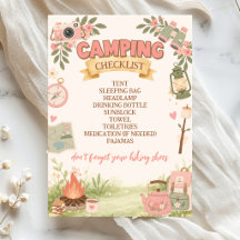 Boho Pink Camping Checklist 