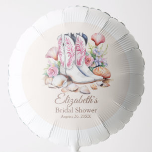 Boho Pink Coastal Cowgirl Boots Bridal Shower Balloon