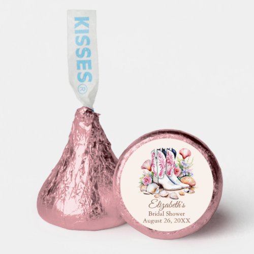 Boho Pink Coastal Cowgirl Boots Bridal Shower Hersheys Kisses