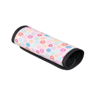 Boho Pink Daisy Flowers Pattern Luggage Handle Wrap