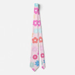 Boho Pink Daisy Flowers Pattern Neck Tie at Zazzle