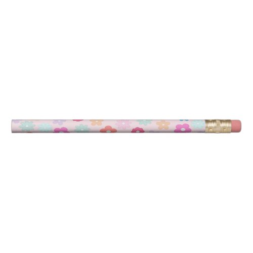 Boho Pink Daisy Flowers Pattern Pencil