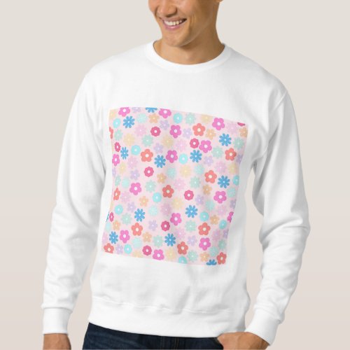 Boho Pink Daisy Flowers Pattern Sweatshirt