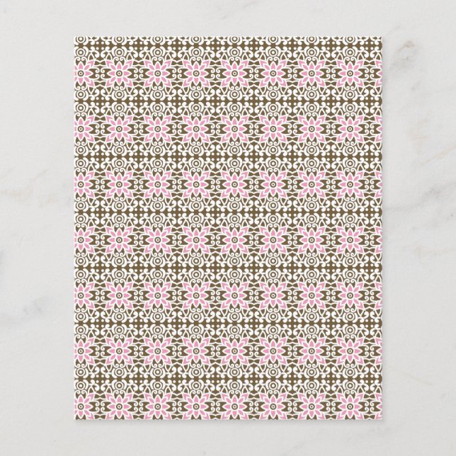 Boho Pink Floral Pattern Luxe Decor Flyer (Front)