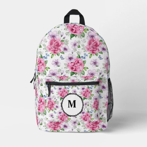 BoHo Pink Floral  Printed Backpack