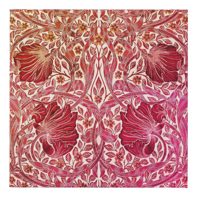 Boho Pink Flowers William Morris Art Print (Front)