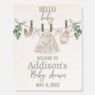 Boho Pink Girl Baby Clothes Baby Shower Welcome Foam Board