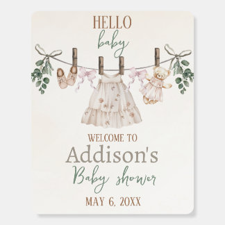 Boho Pink Girl Baby Clothes Baby Shower Welcome Foam Board