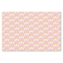 Rainbow Blush Pink Beige Boho Wrapping Paper Sheets