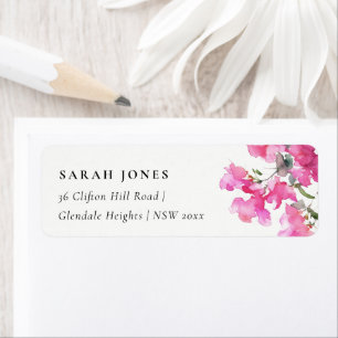 Boho Pink Green Tropical Bougainvillea Address Label
