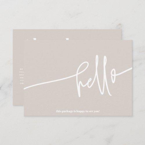 Boho Pink Hello Thank You Order Small Business Enclosure Card