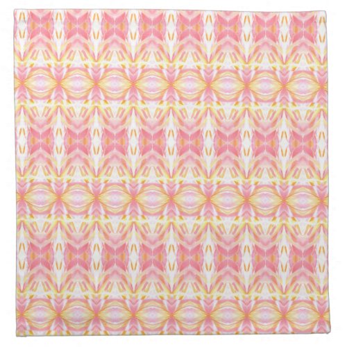 Boho Pink Kaleidoscope  Tie Dye Pattern Napkin