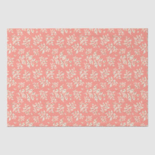 Boho pink leaf pattern tissue paper