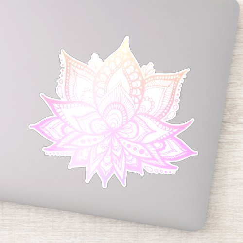 Boho Pink Ombre Lotus Flower Sticker