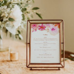Boho Pink Orange Floral Chic Custom Wedding Menu<br><div class="desc">Add a burst of color and charm to your wedding celebration with our Boho Watercolor Pink Orange Floral Chic Custom Wedding Menu. This stunning menu design combines whimsical boho elements with vibrant watercolor florals in shades of pink and orange, creating a visually captivating piece that will delight your guests. Each...</div>