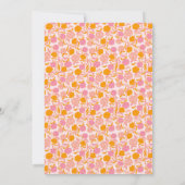 Boho Pink Orange Floral Cute Baby Shower Invitation (Back)