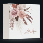 Boho Pink Pampas Grass Dried Flowers Monogram 3 Ring Binder<br><div class="desc">Introducing our Boho Pink Pampas Grass Dried Flowers Monogram ring binder, where bohemian charm meets modern elegance. Infused with the soft allure of blush pink and the whimsical touch of pampas grass and dried florals, each binder exudes a botanical vibe reminiscent of tropical paradises. Personalize your office space with our...</div>