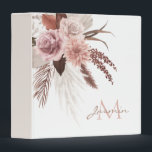 Boho Pink Pampas Grass Dried Flowers Monogram 3 Ring Binder<br><div class="desc">Introducing our Boho Pink Pampas Grass Dried Flowers Monogram ring binder, where bohemian charm meets modern elegance. Infused with the soft allure of blush pink and the whimsical touch of pampas grass and dried florals, each binder exudes a botanical vibe reminiscent of tropical paradises. Personalize your office space with our...</div>