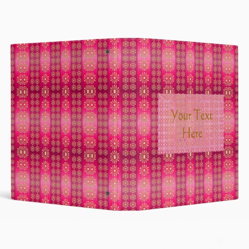 Boho Pink Patterned Binder