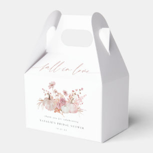 Boho Pink Pumpkin Fall Bridal Shower Favor Boxes