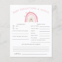 Boho Pink Rainbow Baby Predictions & Advice Card
