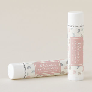 Boho Pink Rainbow Baby Shower Lip Balm Favor