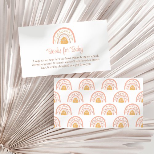 Boho Pink Rainbow Books for Baby Enclosure Card