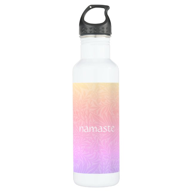 Boho Pink Rainbow Stainless Steel Water Bottle (Front)