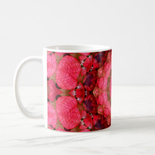 Boho Pink Red and Green Floral Mandala Coffee Mug