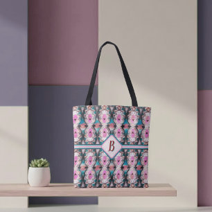 Boho Pink, Teal & Brown Tribal Tote Bag