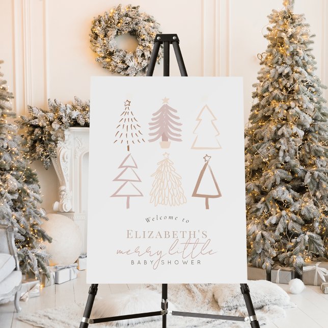 Boho Pink Trees Baby Shower Welcome Foam Board (Creator Uploaded)