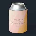 Boho Pink Yellow Script Custom Bridal Shower  Can Cooler<br><div class="desc">Boho Pink Yellow Script Custom Bridal Shower Can Cooler</div>