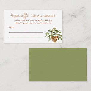 Boho Plant Baby Shower Diaper Raffle Enclosure Card