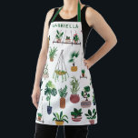Boho Plant Lady Illustration Art Personalized Apron<br><div class="desc">For the person in your life who believes that one can never have too many plants, a modern boho style illustration of a variety of indoor and outdoor plant types including trendy monstera leaves, hanging plants, ferns, bonsai, houseplants, and more. Cool gift for nature lovers, plant lady, gardeners, and botanists....</div>