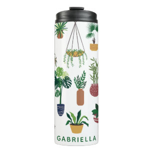 Boho Plant Lady Illustration Art Personalized Thermal Tumbler
