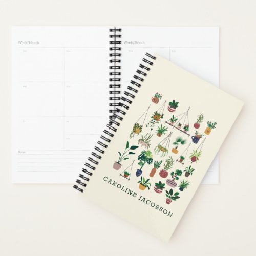 Boho Plant Lady Modern Houseplants Monogrammed Planner