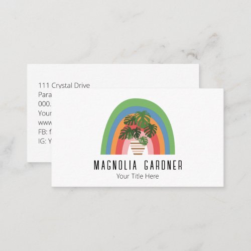 Boho Plant Lover Organic Master Gardener Nursery Business Card