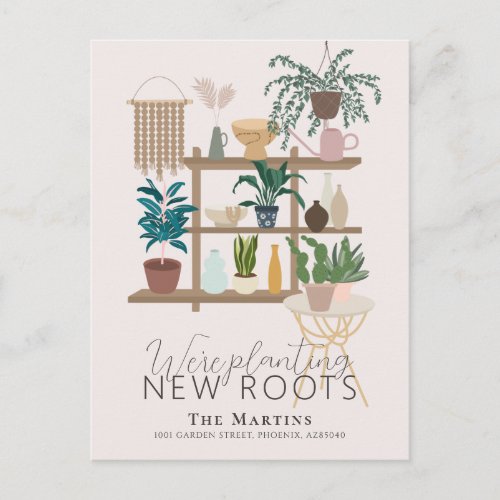 Boho Planting New Roots Moving Announcement