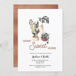 Boho Plants Succulent Housewarming Party Invitation
